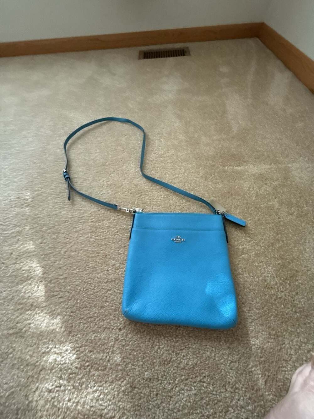 Coach Blue Saffiano Leather Crossbody Bag